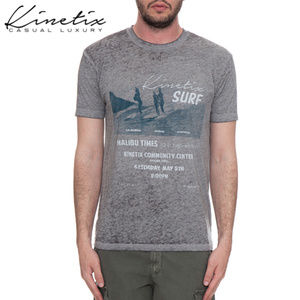Kinetix - 'Surf' Graphic Print Tee (NEW GREY)